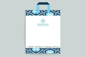 shopping bag design with blue color vector