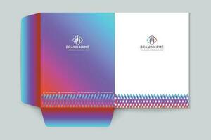 Gradient  color  presentation folder template vector