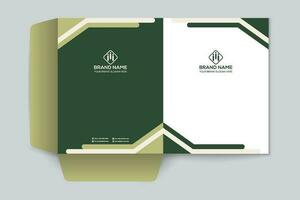 Corporate  green color presentation folder design vector