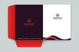 Red and black color presentation folder design vector