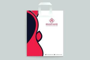 Red and black color shopping bag design vector