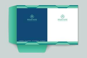 presentation folder design with blue color vector