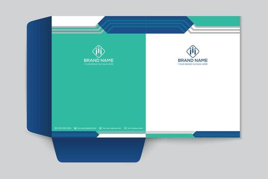 Simple presentation folder template vector