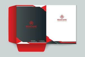 Red and black color presentation folder design vector