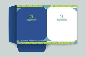 presentation folder design with blue color vector