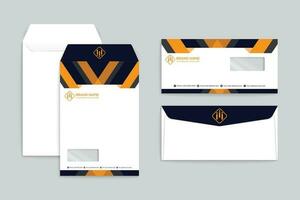 Orange shape envelope design vector