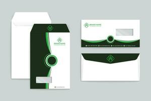 Corporate  green color envelope design vector