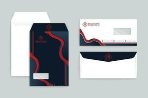 Red and black color envelope design vector