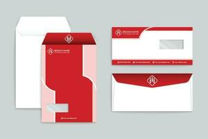 Red  color envelope design vector