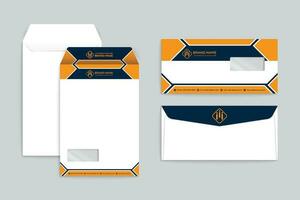 Orange shape envelope design vector