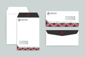 Red and black color envelope design vector