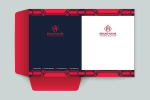 Red and black color presentation folder design vector