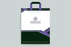 Corporate   black color shopping bag design vector