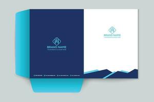 presentation folder design with blue color vector