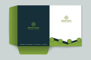 Corporate  green color presentation folder design vector