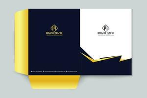 presentation folder design with blue color vector