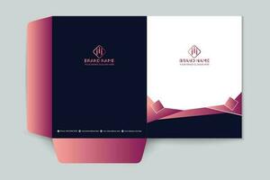 Black shape presentation folder design vector
