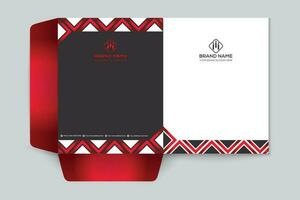 Red and black color presentation folder design vector