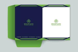 Corporate  green color presentation folder design vector