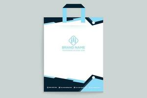 shopping bag design with blue color vector