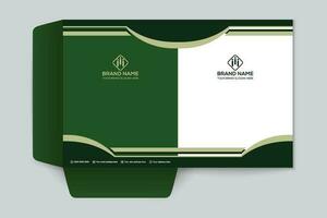 Corporate  green color presentation folder design vector