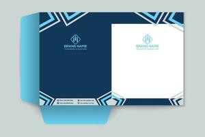 presentation folder design with blue color vector