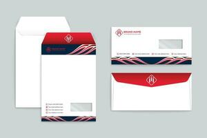 Red and black color envelope design vector