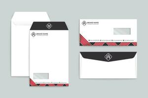 Red and black color envelope design vector