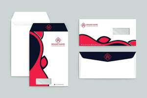 Red and black color envelope design vector