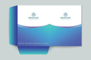 presentation folder design with blue color vector