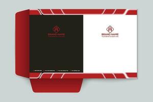 Red and black color presentation folder design vector