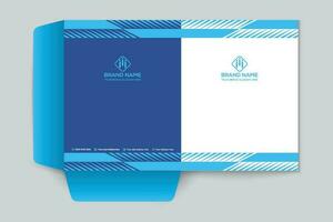 presentation folder design with blue color vector