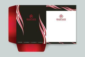 Red and black color presentation folder design vector