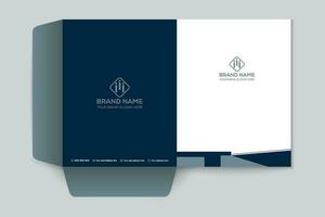 Clean minimal presentation folder design vector