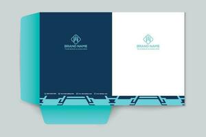 presentation folder design with blue color vector