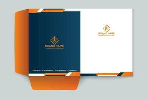 orange  and black color presentation folder design vector