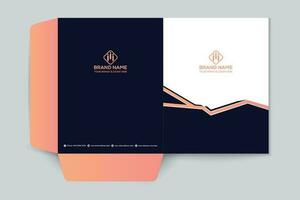 Black shape presentation folder design vector