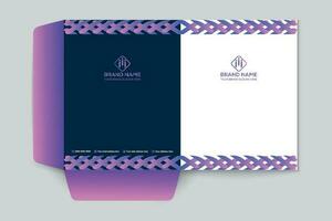 Clean minimal presentation folder template vector