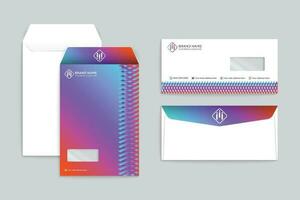 Gradient color  envelope template vector