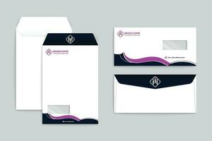 pink  and black color envelope design vector