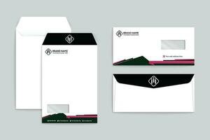 Black shape envelope design vector