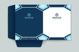 presentation folder design with blue color vector