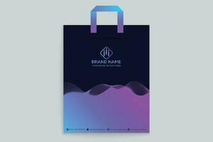 Gradient   luxury shopping bag template vector