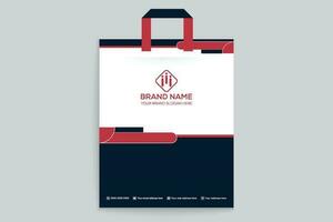 Red and black color shopping bag design vector