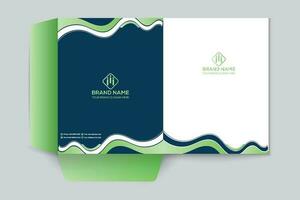 Corporate  green color presentation folder design vector