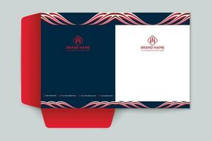 Red and black color presentation folder design vector