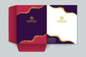 Red  color presentation folder design vector