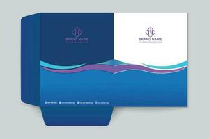 presentation folder design with blue color vector