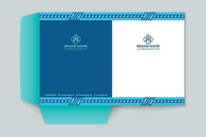 presentation folder design with blue color vector