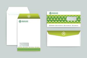 Corporate  green color envelope design vector